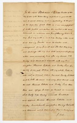 Probated will of Syntiche Bidder, 1785