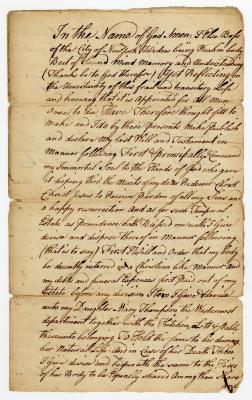 Probated will of Elsie Boss, 1785