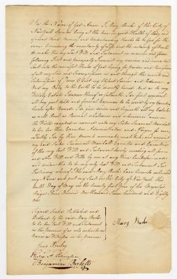 Probated will of Mary Burke, 1785