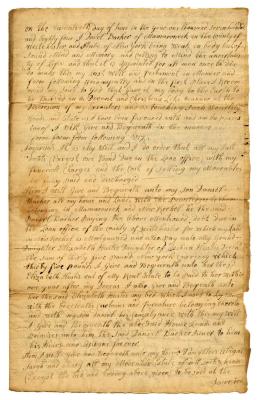 Probated will of Daniel Barker, 1785
