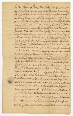 Probated will of Elizabeth Campbell, 1785