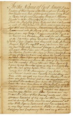 Probated will of John Embree, 1785