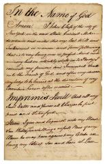 Probated will of John Class, 1785