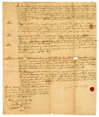 Probated will of John Fansher, 1785