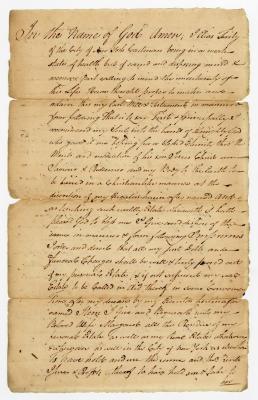 Probated will of Elias Fritz, 1785