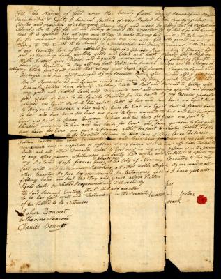 Probated will of Susanah Contine, 1785