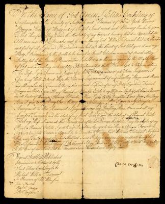 Probated will of Elias Conkling, 1785