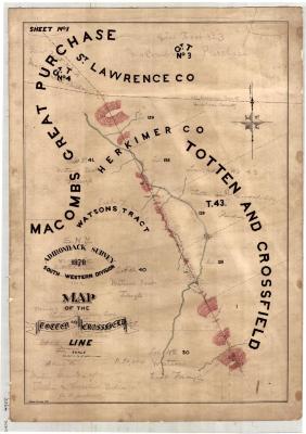 Map Showing the Western Boundary Line of Totten and Crossfield's Purchase