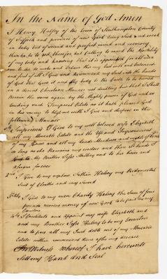 Probated will of Henry Hallsey, 1785