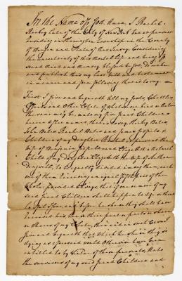 Probated will of Rachel Hickey, 1785