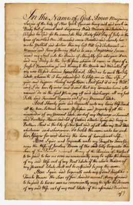 Probated will of Benjamin Lazier, 1785