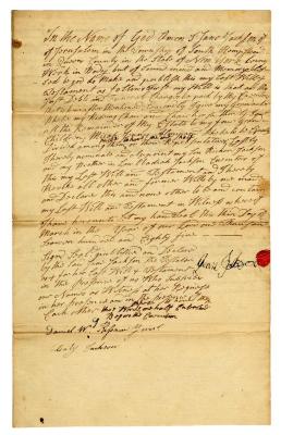 Probated will of Jean Jackson, 1785