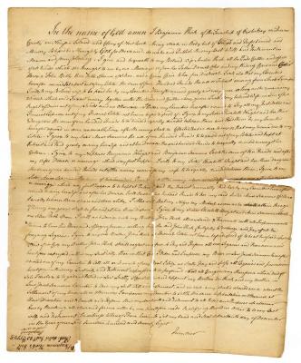 Probated will of Benjamin Kirk, 1785