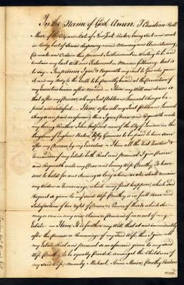 Probated will of Christian Boll Mier, 1785