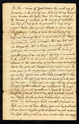 Probated will of Anna Purdy, 1785