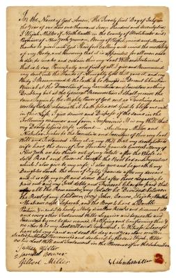 Probated will of Elijah Miller, 1785