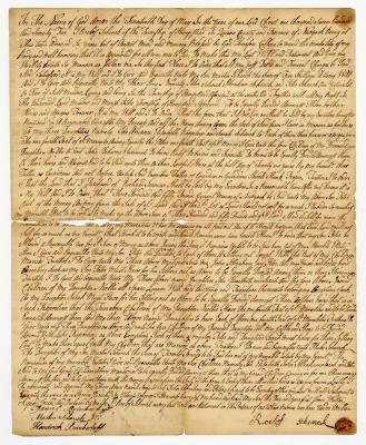 Probated will of Roelof Schenck, 1785