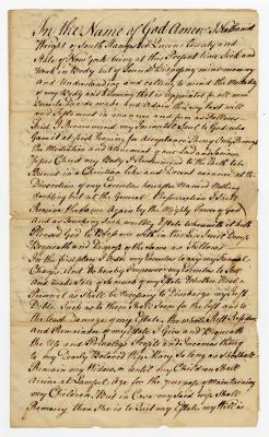 Probated will of Nathaniel Wright, 1785