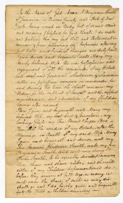 Probated will of Benjamin Smith, 1785