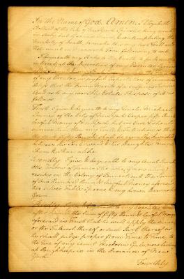 Probated will of Elizabeth Stollard, 1785