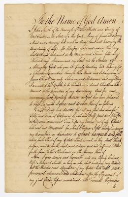 Probated will of John Smith, 1785