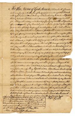 Probated will of Peter Smith, 1785