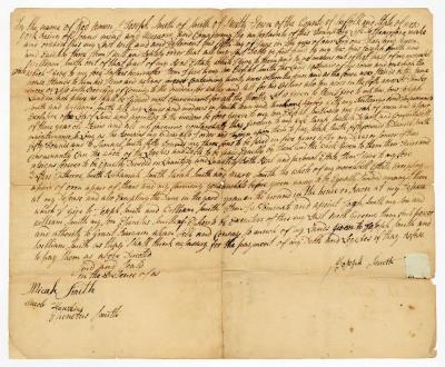 Probated will of Joseph Smith, 1785