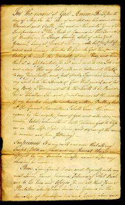 Probated will of John Staats, 1785