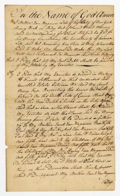 Probated will of Aeltje Van Wagenen, 1785