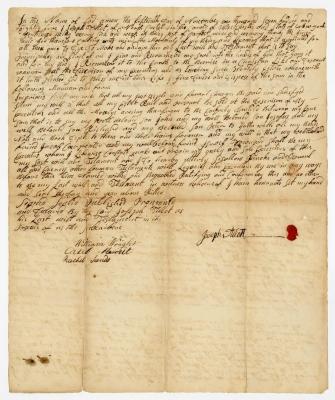 Probated will of Joseph Tillot, 1785