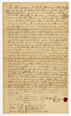 Probated will of Abraham Tappen, 1785