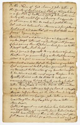 Probated will of John Totten, 1785