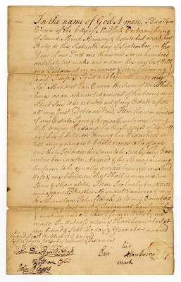 Probated will of Edei Van Evera, 1785