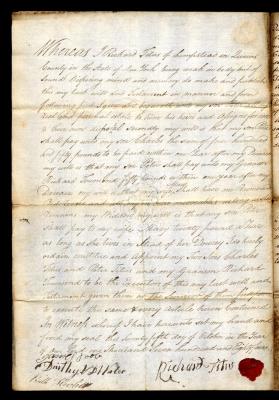 Probated will of Richard Titus, 1785