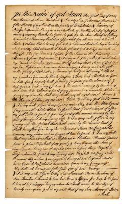 Probated will of Thomas Thorn, 1785