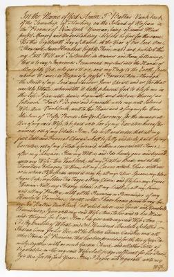 Probated will of Baltus Van Kleeck, 1785