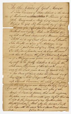 Probated will of Peter Van Name, 1785