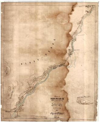 Map of Saranac River, from Union falls to Clayburg showing part of the Town of Black Brook