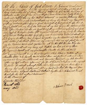 Probated will of Nehemiah Brush, 1786