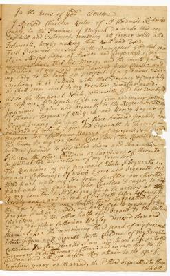 Probated will of Richard Charlton, 1786
