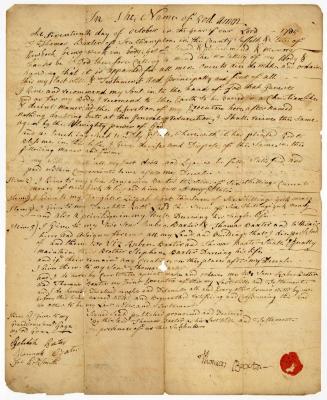 Probated will of Thomas Baxter, 1786