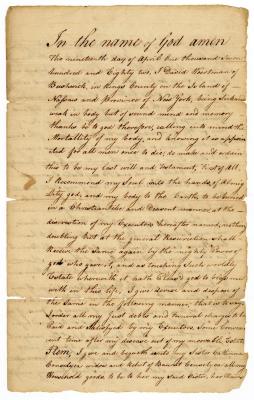 Probated will of David Wortman, 1785