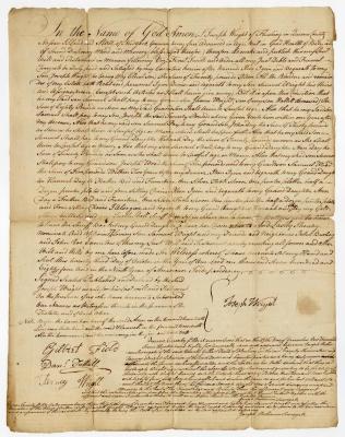 Probated will of Joseph Wright, 1785