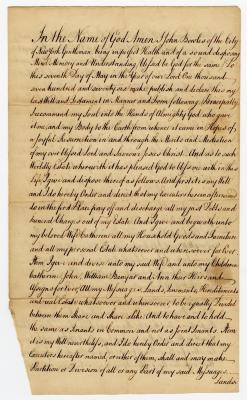Probated will of John Bowles, 1786