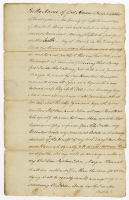 Probated will of Joseph Abbett, 1786