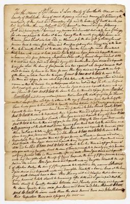 Probated will of Levi Bayly, 1786
