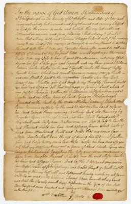 Probated will of William Field, 1786