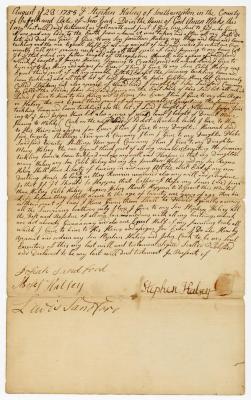 Probated will of Stephen Halsey, 1786