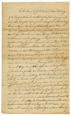 Probated will of Isaac Cubberley, 1786