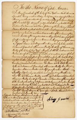 Probated will of Mary Groesbeck, 1786